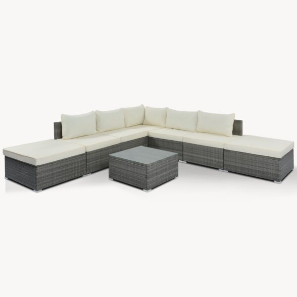 8-Pc Outdoor Patio Furniture Set, Garden Wicker Sofa, Single Sofa Combinable - Image 4