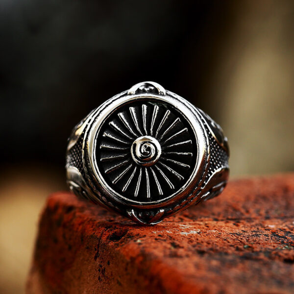 Steel Warrior European And American Retro Biker's Style Titanium Steel Ring - Image 3