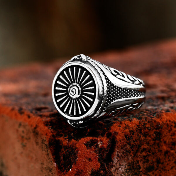 Steel Warrior European And American Retro Biker's Style Titanium Steel Ring - Image 4