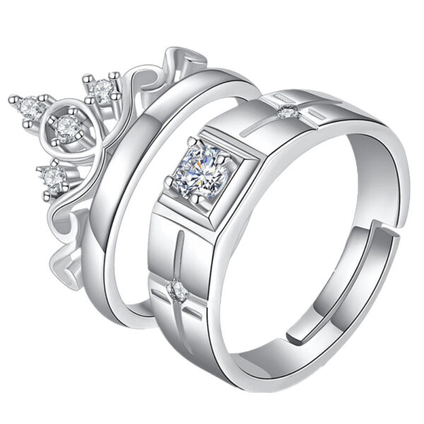 Crown Men's And Women's Diamond Couple Ring - Image 6