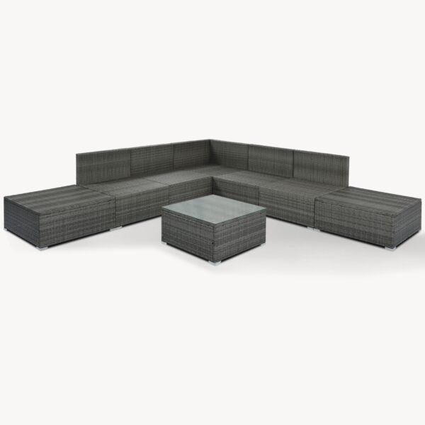 8-Pc Outdoor Patio Furniture Set, Garden Wicker Sofa, Single Sofa Combinable - Image 5