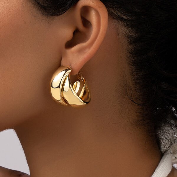 Europe And America Cross Border Advanced Design Personality Round Ring Earrings - Image 7