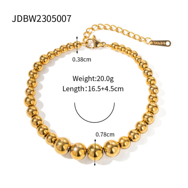 European And American Stainless Steel Beaded Bracelet High Sense Color Matching Letters - Image 6