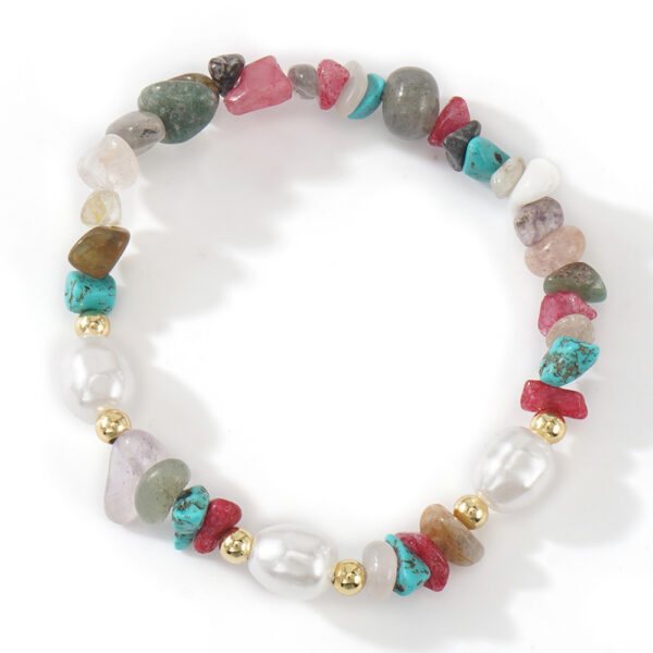 Pearl Copper Bead Mixed Color Semi-precious Stone Bracelet - Image 5