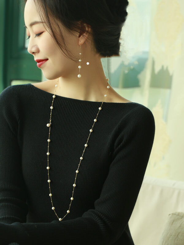 5.5-7.5mm Freshwater Pearl Gypsophila Necklace - Image 3