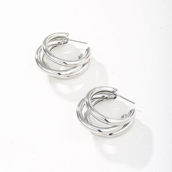 Europe And America Cross Border Advanced Design Personality Round Ring Earrings - Image 3