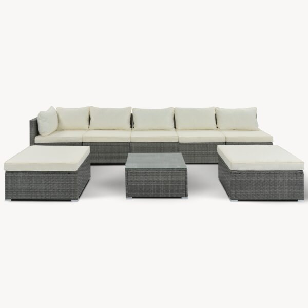 8-Pc Outdoor Patio Furniture Set, Garden Wicker Sofa, Single Sofa Combinable - Image 2