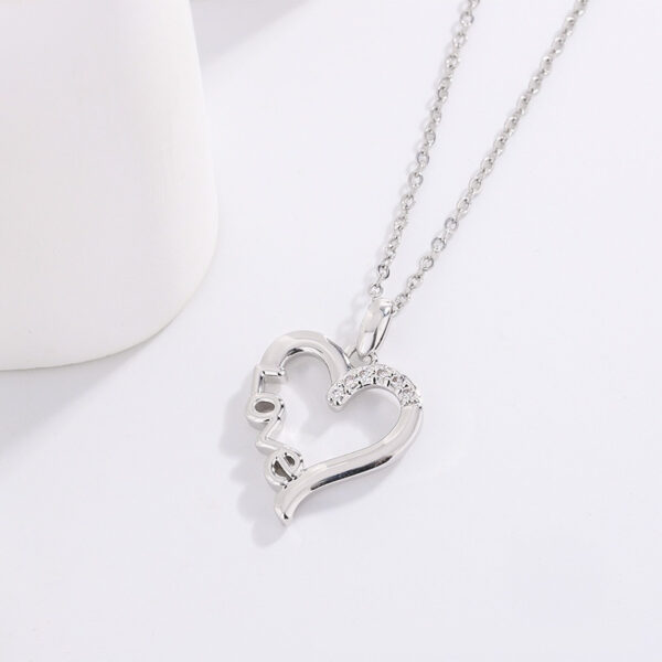 Creative Heart Design LOVE Titanium Steel Necklace LOVE Pendant For Women Wedding Anniversary Party Statement Neck Accessories Jewelry Gift - Image 3