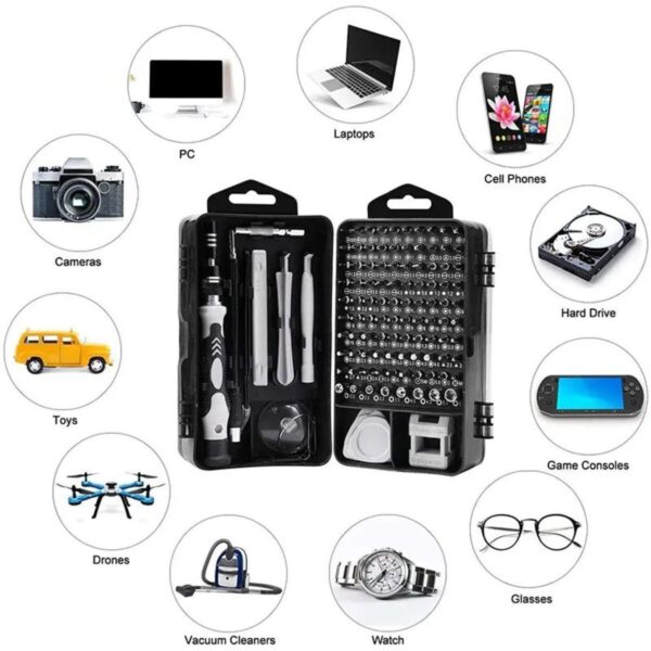 115 In 1 Precision Screwdriver Set,  Super Durable Mini Professional Magnetic Repair Tool Kit, Small Screwdriver For Phone, Computer, Watch, Laptop, Macbook, Eyeglass, Electronic - Image 7