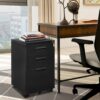 3-Drawer Mobile File Cabinet with Keys, 15.4