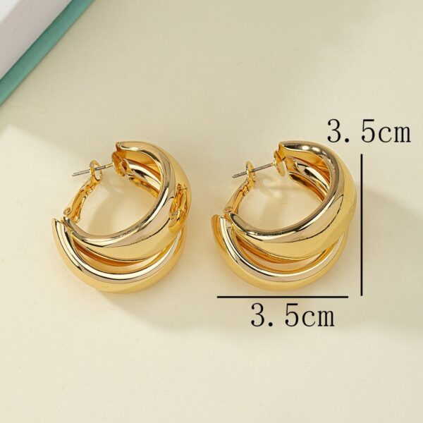Europe And America Cross Border Advanced Design Personality Round Ring Earrings - Image 4