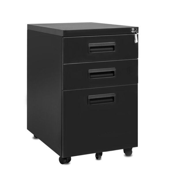 3-Drawer Mobile File Cabinet with Keys, 15.4 - Image 7