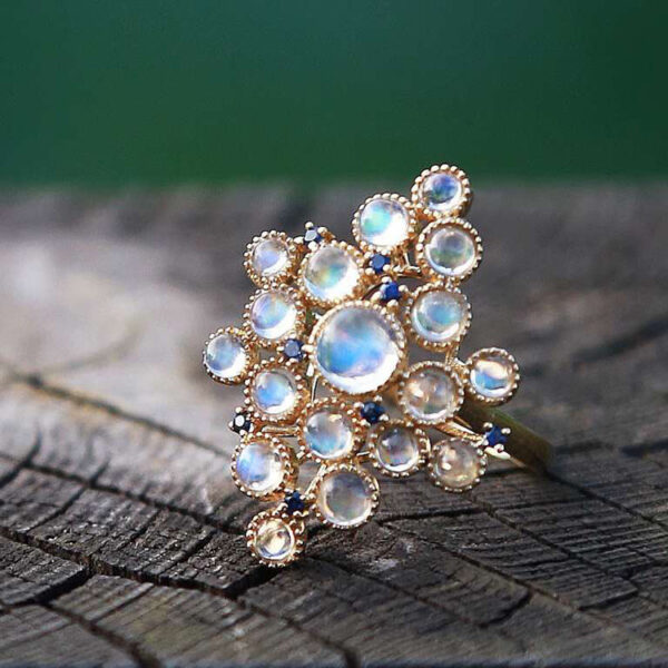 Women's Fashion Trend Inlaid Sapphire Ring - Image 3