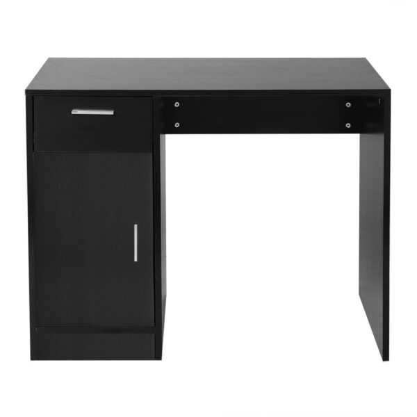 1 Drawer 1 Door Compact Computer PC Laptop Desk Table Workstation Home Office (Black) - Image 5