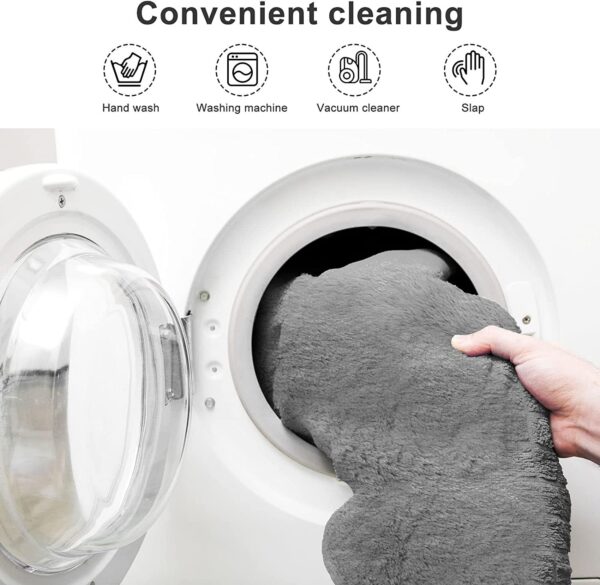 Bean Bag Chair Coverit Was Only A Cover, Not A Full Bean Bag Chair Cushion, Big Round Soft Fluffy PV Velvet Sofa Bed Cover, Living Room Furniture, Lazy Sofa Bed Cover,6ft Light Grey - Image 3