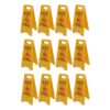 12Pcs Wet Floor Sign Foldable A Frame Caution Floor Sign Plastic 2 Sided for Indoor Outdoor