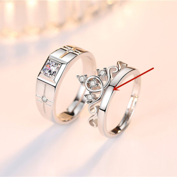 Crown Men's And Women's Diamond Couple Ring - Image 2