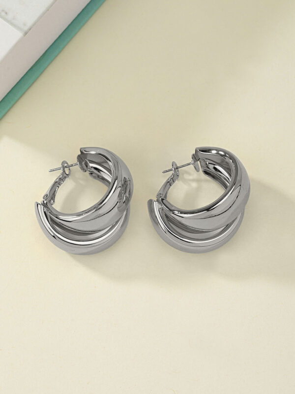 Europe And America Cross Border Advanced Design Personality Round Ring Earrings - Image 2