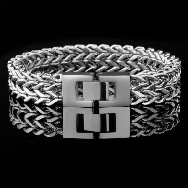 Stainless Steel Bracelet Retro Double Titanium Steel Cuban Link Chain - Image 8