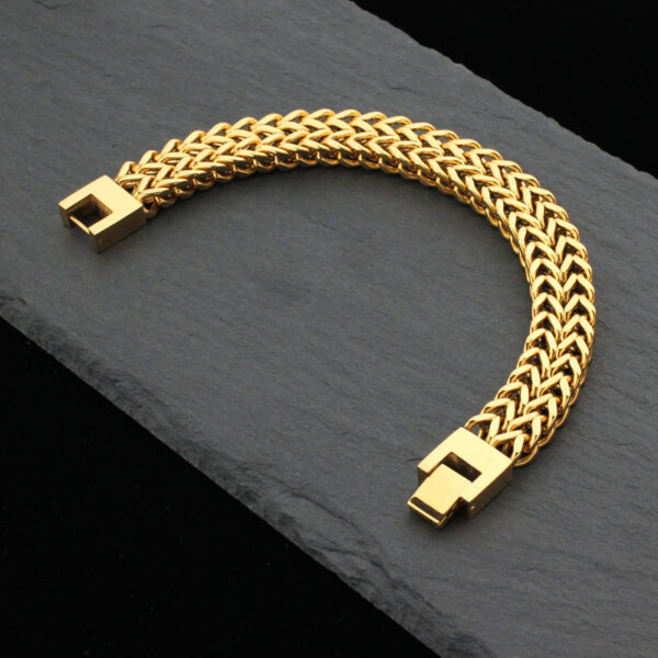 Stainless Steel Bracelet Retro Double Titanium Steel Cuban Link Chain - Image 5