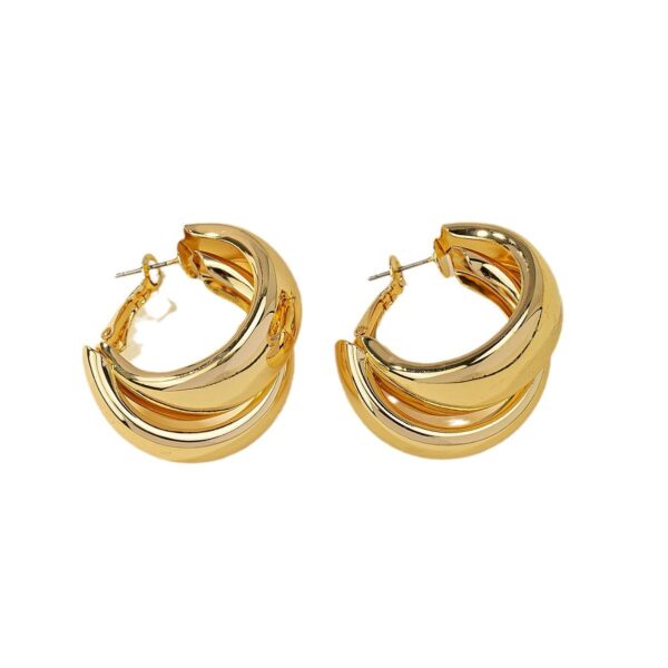 Europe And America Cross Border Advanced Design Personality Round Ring Earrings - Image 5