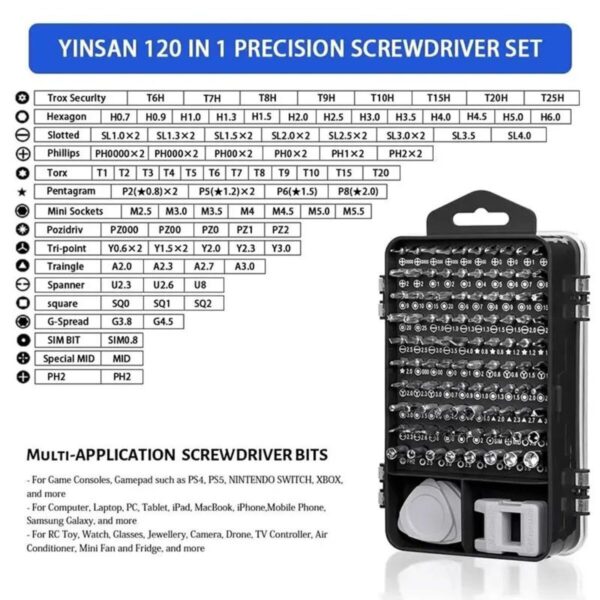 115 In 1 Precision Screwdriver Set,  Super Durable Mini Professional Magnetic Repair Tool Kit, Small Screwdriver For Phone, Computer, Watch, Laptop, Macbook, Eyeglass, Electronic - Image 9