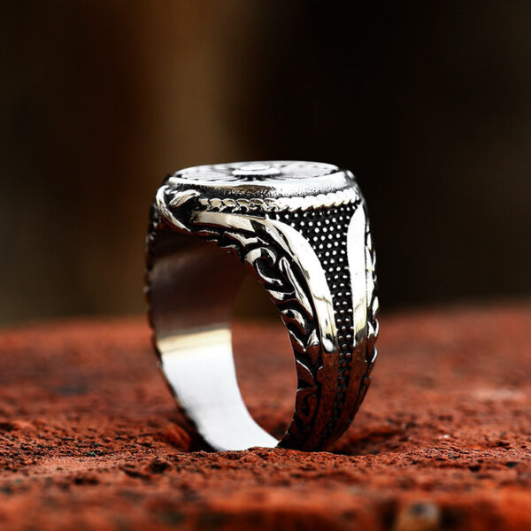 Steel Warrior European And American Retro Biker's Style Titanium Steel Ring - Image 2