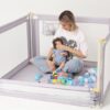 Baby's Play Fence Protective Fence Infant Baby Toddler Fence Door Adjustable Height, Large Size Fence 120X120X68cm