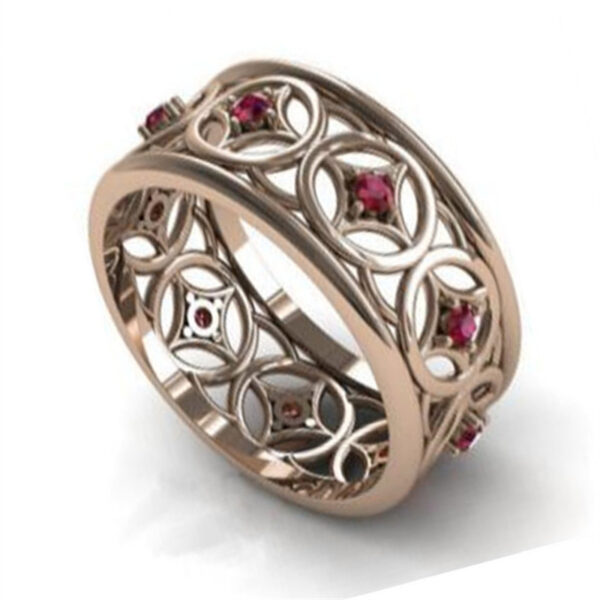 Simple Ring Luxury Domineering Rose Gold Full Diamond Micro Inlaid Zircon - Image 3