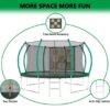 14FT Trampoline With Enclosure - Recreational Trampolines With Ladder, ASTM Approval Outdoor Trampoline For Kids