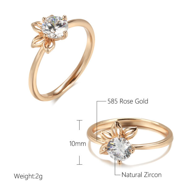 Fashionable Rose Gold Petal Ring For Women - Image 5