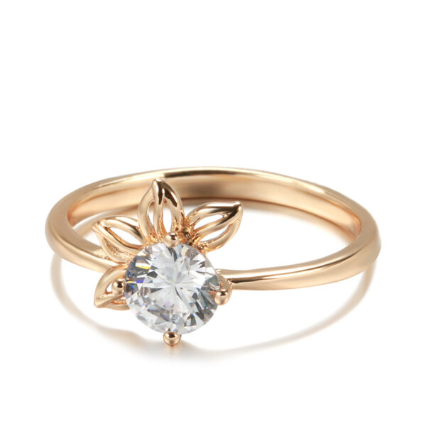 Fashionable Rose Gold Petal Ring For Women - Image 4