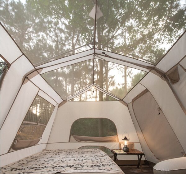 Camping Outside Two Rooms One Hall Ridge Automatic Tent Waterproof - Image 2