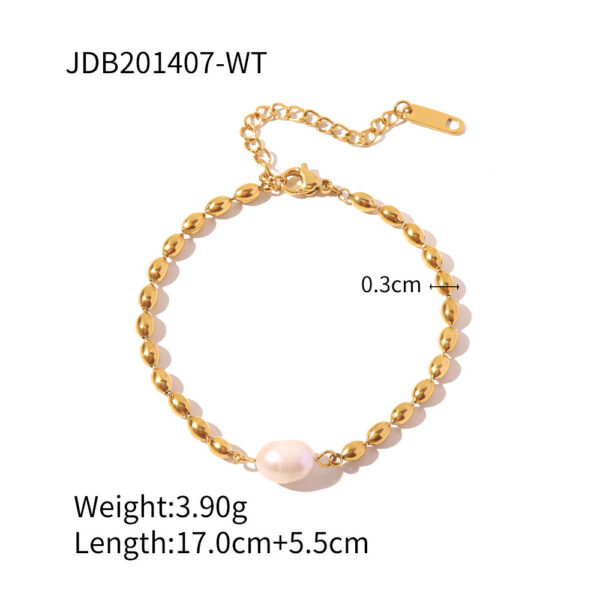 European And American Stainless Steel Beaded Bracelet High Sense Color Matching Letters - Image 3