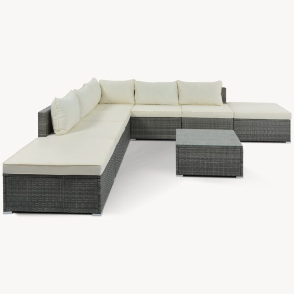 8-Pc Outdoor Patio Furniture Set, Garden Wicker Sofa, Single Sofa Combinable - Image 8