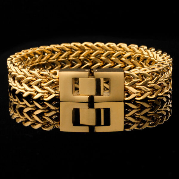 Stainless Steel Bracelet Retro Double Titanium Steel Cuban Link Chain - Image 2