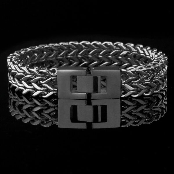 Stainless Steel Bracelet Retro Double Titanium Steel Cuban Link Chain - Image 3