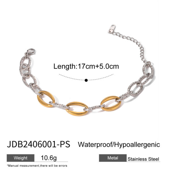 European And American Stainless Steel Beaded Bracelet High Sense Color Matching Letters - Image 10