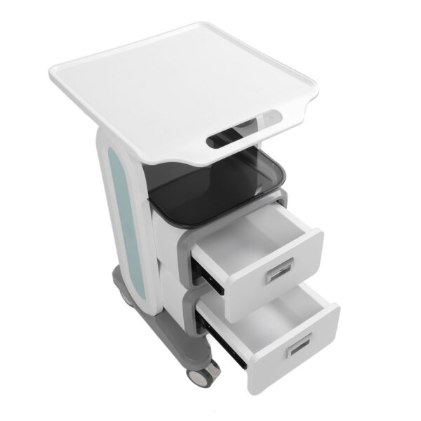 Mobile Medical Trolley Cart Enlarged Tabletop Double Drawer Multifunctional Medical Cart for Beauty Salon Clinic - Image 5