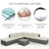 8-Pc Outdoor Patio Furniture Set, Garden Wicker Sofa, Single Sofa Combinable