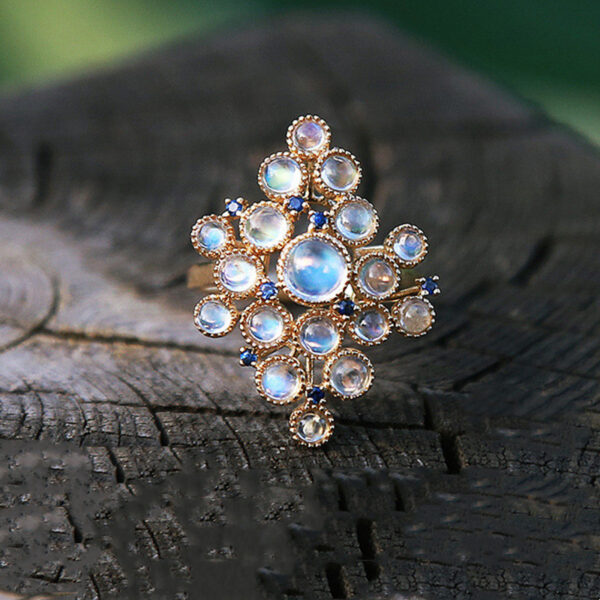 Women's Fashion Trend Inlaid Sapphire Ring - Image 2