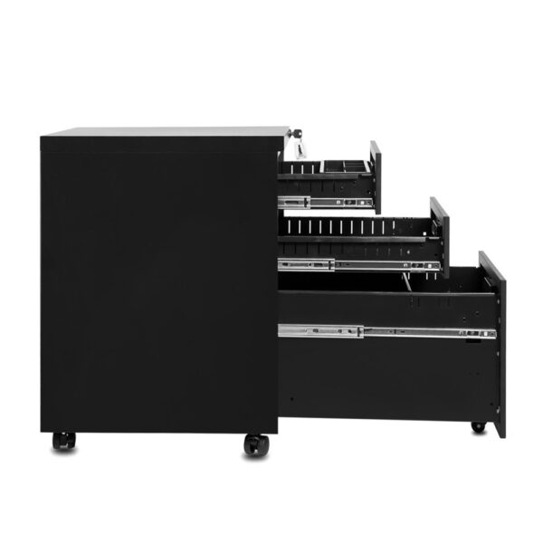 3-Drawer Mobile File Cabinet with Keys, 15.4 - Image 5