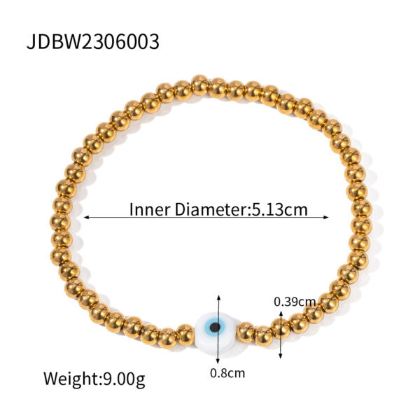 European And American Stainless Steel Beaded Bracelet High Sense Color Matching Letters - Image 8