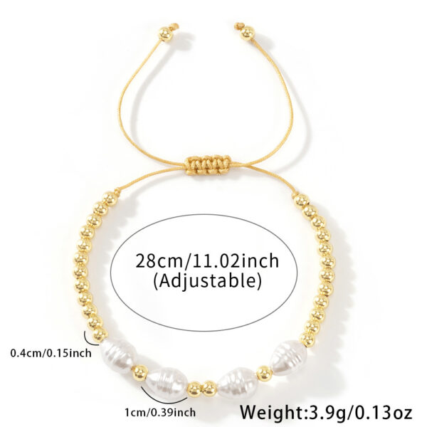 White Thread Diamond Pearl Bracelet - Image 2