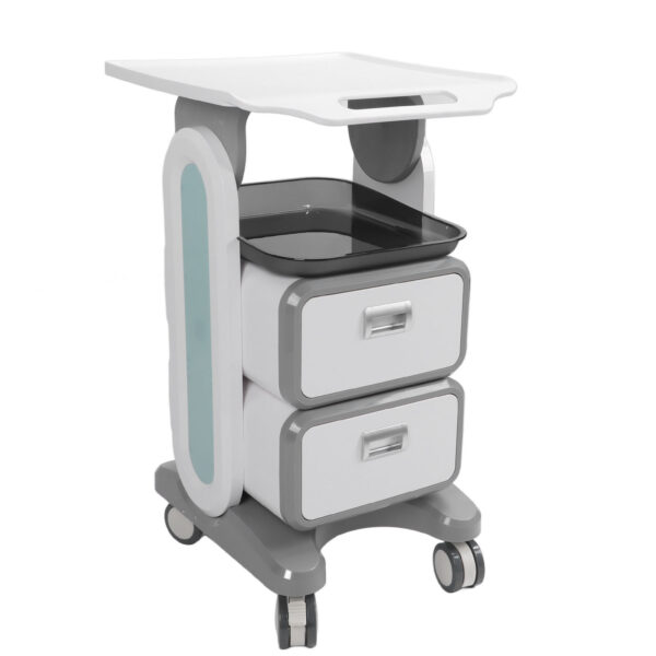 Mobile Medical Trolley Cart Enlarged Tabletop Double Drawer Multifunctional Medical Cart for Beauty Salon Clinic - Image 2