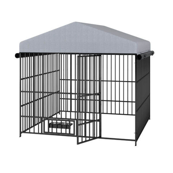 Large Kennel Outdoor Pet Pen Dog Running Pen Animal House Metal Chicken Coop Fence With Roof Cover - Image 5