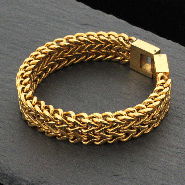 Stainless Steel Bracelet Retro Double Titanium Steel Cuban Link Chain - Image 6