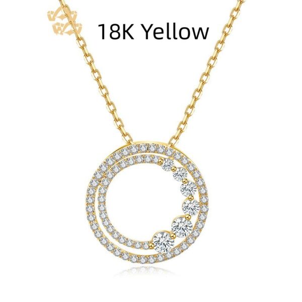 18K Gold Rose Gold Diamond Necklace Round - Image 5