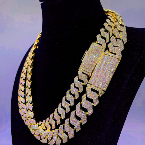 Moissanite Cuban Link Chain Necklaces S925 Silver - Image 5