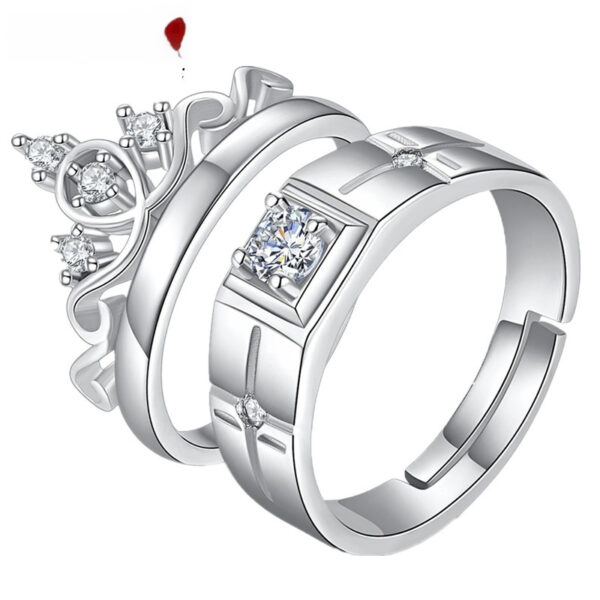 Crown Men's And Women's Diamond Couple Ring - Image 3
